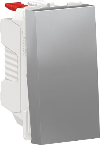 Выключатель кнопочный без рамки Schneider Electric Unica Modular 1-кл. 1 мод. алюминий картинка